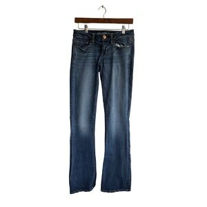 American Eagle Super Stretch‎ Bootcut Jeans Dark Wash Denim Womens Size 0